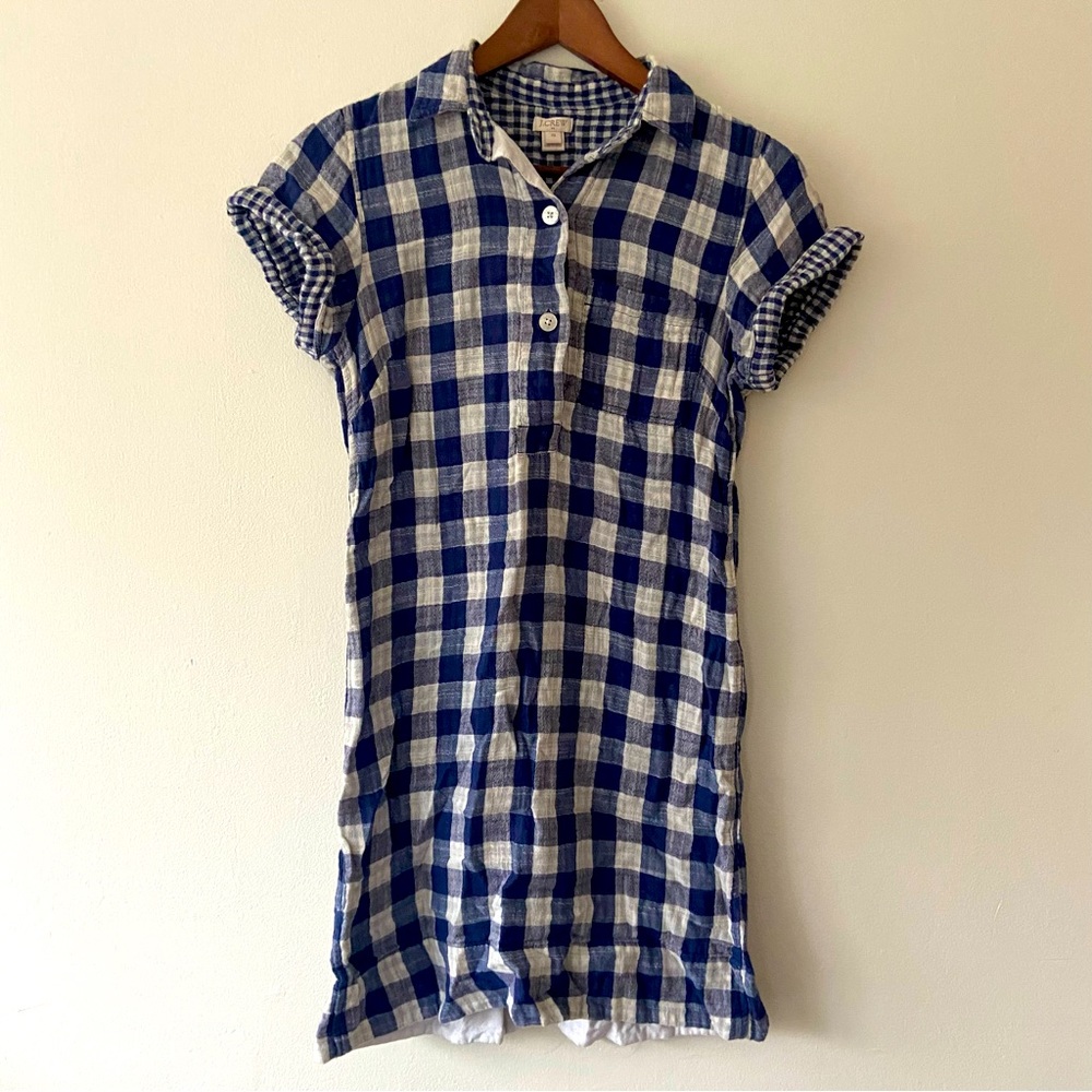 J. Crew Plaid T-shirt Dress